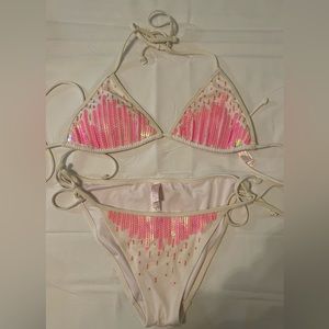 ‘Vintage’ Victorias Secret Sequin Bikini Set Sz Small